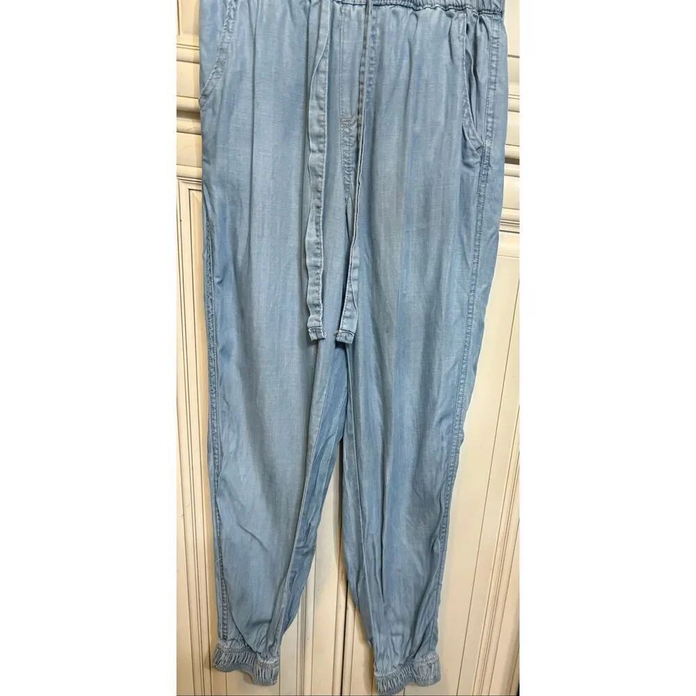 Knox Rose Womens Drawstring Elastic Waist Mid-Rise Jogger Pants Light Blue XS - Picture 4 of 12
